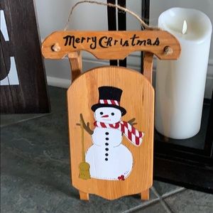 Painted Wooden Sled - 11.5” x 7.5”